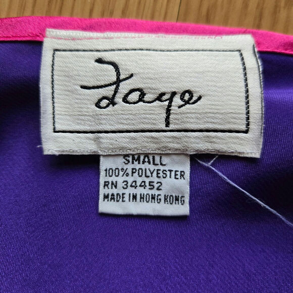 VTG 90s Faye Satin Colorblock Slip Midi Dress S Coquette Nightgown Jewel Tones - Picture 8 of 11